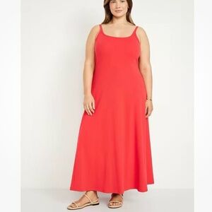 Old Navy Ribbed Sleeveless Maxi Dress Women’s Plus Size 4X Coral Scoop Neck